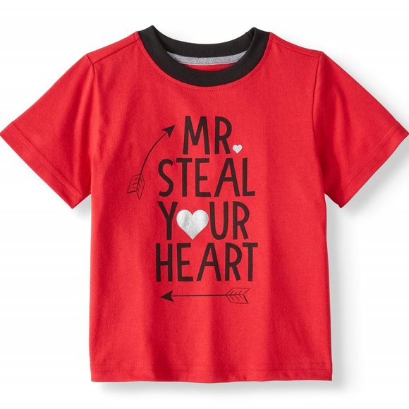 5/$20 NEW 4T Boys MR. STEAL YOUR HEART Tee - Picture 1 of 5